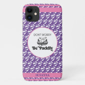 Paarse Retro Waterpatroon Otter Kano Aangepaste Na Case-Mate iPhone Case (Achterkant)