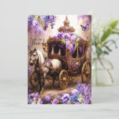 Paarse Reverie Carriage Save The Date beroemd gema Kaart (Staand voorkant)