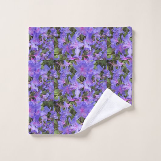 Paarse Rhododendron Flowers Floral Pattern Bad Handdoek (Wasdoekje)