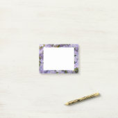  Paarse Rhododendrons Floral Post-it® Notes (Op bureau)