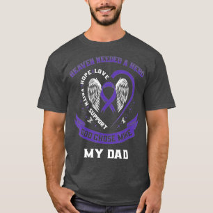 Paarse Ribbon Alzheimer Awareness Pap Heart Wings T-shirt