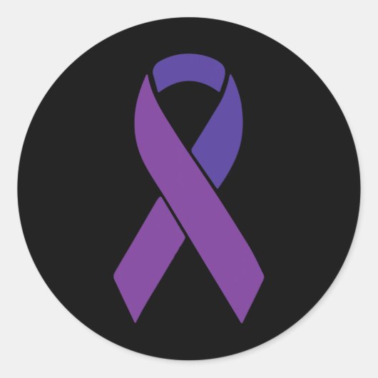 Paarse Ribbon Alzheimer Awareness Supporter Surviv Ronde Sticker (Voorkant)