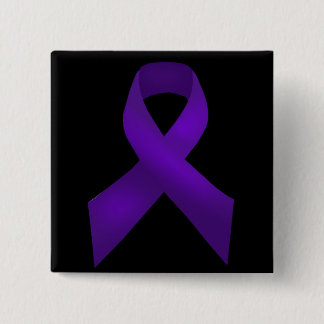 Paarse Ribbon Awareness Lupus Vierkante Button 5,1 Cm