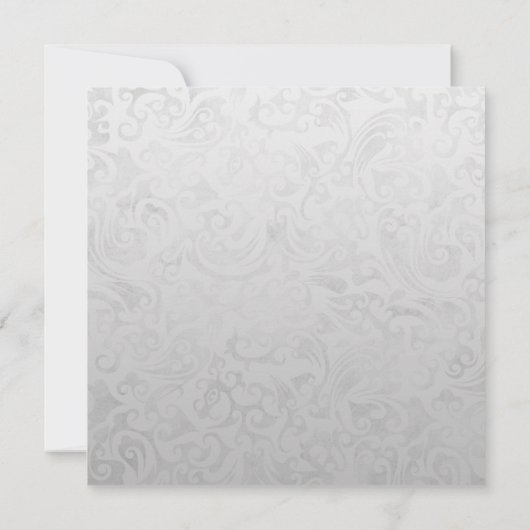 Paarse Ribbon Gem Silver Post Huwelijksuitnodiging Kaart (Achterkant)