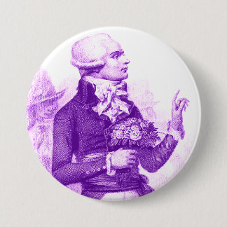 Paarse Robespierre met Boeket Ronde Button 7,6 Cm