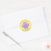 Paarse robot - Aangepaste kinderen op zaterdag Ronde Sticker (Envelop)