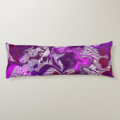 Paarse rode abstracte kunstvoorwerpen lichaamskussen (Achterkant)