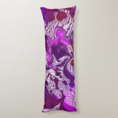 Paarse rode abstracte kunstvoorwerpen lichaamskussen (Achterkant (Verticaal))