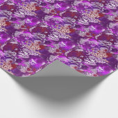 Paarse Rode Abstracte Moderne Vluchtige Kunst Birt Cadeaupapier (Hoek)