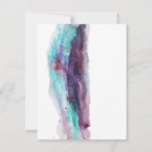 Paarse Rode Aqua Waterverf Moderne Bruiloft RSVP (Achterkant)