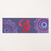 Paarse rode glitter om mandala yogamat (Voorkant (horizontaal))