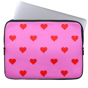 Paarse rode klauterige eenvoudige hartslag laptop sleeve