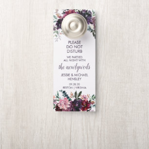 Paarse Rode Mauve Roze Waterverf Bloemen