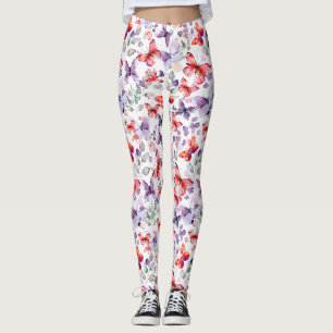 Paarse Rode Vlinders Leggings