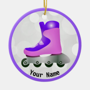 Paarse Rollerblade-Schaats Ontwerpkeramisch versie Keramisch Ornament