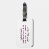 Paarse rommelige Bun Mama Vrouw Baas Bagagelabel (Achterkant verticaal)