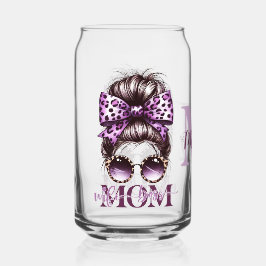 Paarse rommelige Bun Mama Vrouw Baas Blikvorm Glas