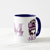 Paarse rommelige Bun Mama Vrouw Baas Mok (Voorkant rechts)