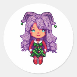 Paarse Ronde Sticker