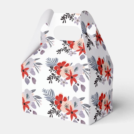 Paarse Rood Blauw Blush Roze Bloemen Krans Bruilof Bedankdoosjes (Achterkant)