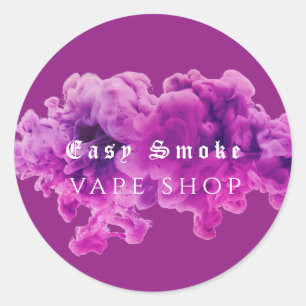 Paarse Rook Vape Shop Business Ronde Sticker