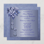 Paarse Roos 25e huwelijksjubileumfeest Kaart (Voorkant / Achterkant)