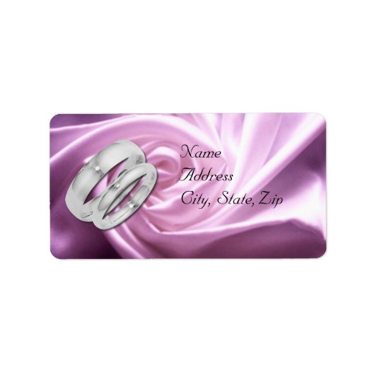 Paarse Roos adres bruiloft labels (Voorkant)