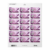 Paarse Roos adres bruiloft labels (Full Sheet)