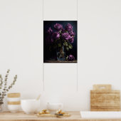 Paarse Roos Bloemen Art Print Poster (Keuken)