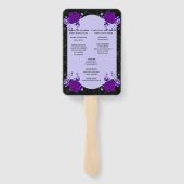 Paarse Roos Bloemige Spinneweb Herfst Bruiloftspro Handwaaier (Achterkant)