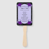 Paarse Roos Bloemige Spinneweb Herfst Bruiloftspro Handwaaier (Voorkant)