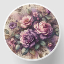  Paarse Roos & Botanische Collage Ontwerp