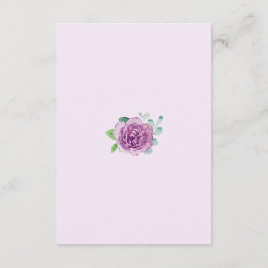 Paarse Roos bruiloft informatie Kaarten (Achterkant)