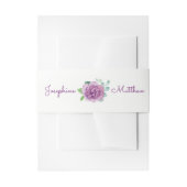 Paarse Roos bruiloft uitnodigingsbuikbanden Uitnodigingen Wikkel (Voorkant Voorbeeld)