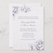  Paarse Roos Confetti Glitter Wedding Kaart (Voorkant)