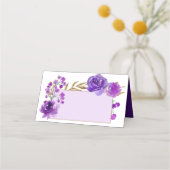 Paarse Roos en Gold Leaf Name Bord (Voorkant)