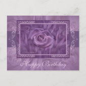 Paarse Roos en Kant Postkaart (Voorkant)