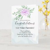 Paarse Roos Eucalyptus Zwangerschap Gefeliciteerd Kaart (Gele Bloem)