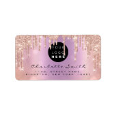 Paarse Roos Glitter Drivers Online Winkelen aangep Etiket (Voorkant)