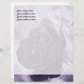 Paarse Roos Letterhead Design Briefhoofd (Voorkant / Achterkant)