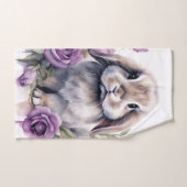 Paarse Roos Lop Bunny Rabbit Handdoek (Handdoek)