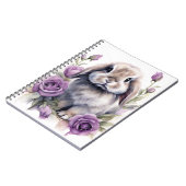 Paarse Roos Lop Bunny Rabbit Notitieboek (Linkerzijde)