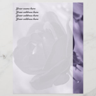 Paarse Roos Persoonlijk Briefpapier Briefhoofd Sjabloon