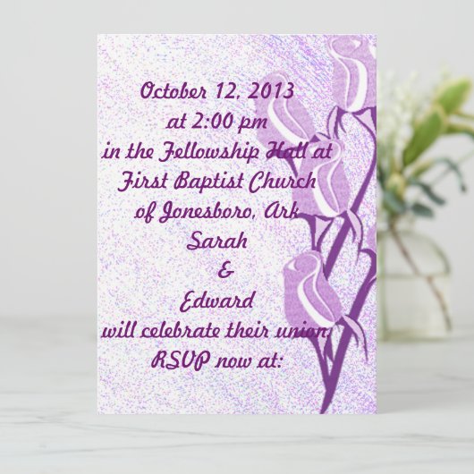 Paarse Roos Persoonlijke RSVP-Kaarten Kaart (Staand voorkant)