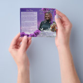 Paarse Roos Uitvaartprogramma Flyer (Hand)