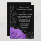 Paarse Roos Vlaamse bruiloft Kaart (Voorkant / Achterkant)