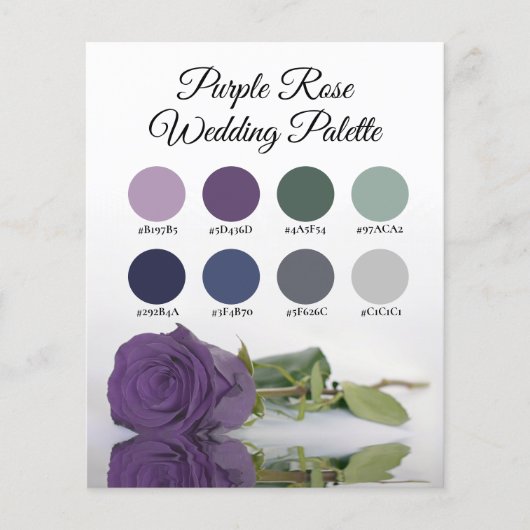 Paarse Roos-weddenschap-kleuren Palette Sage-marin (Voorkant)