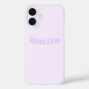 Paarse Roos Zacht Bord Wit Pastel Effen Kleur iPhone 16 Hoesje