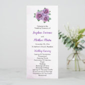 Paarse Rose Boeket Trouwceremonie Programma (Staand voorkant)