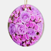 Paarse Rose Bouquet Keramisch Ornament (Links)
